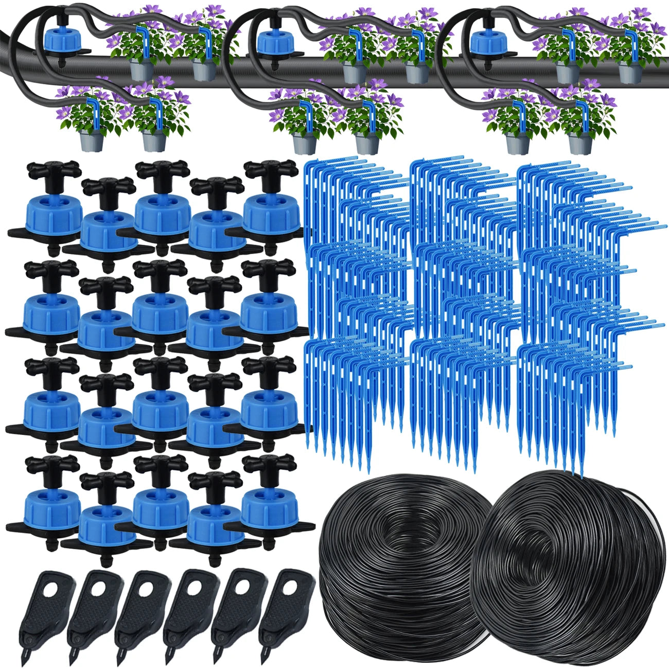 Kit de riego pot goteo. 40 y 50M